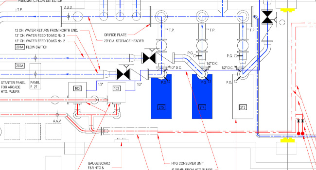 CAD Drawing of the existing plant room