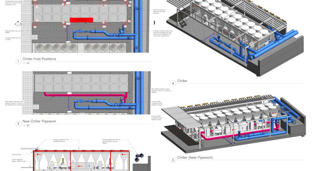 Example drawing of replacement chiller on roof.